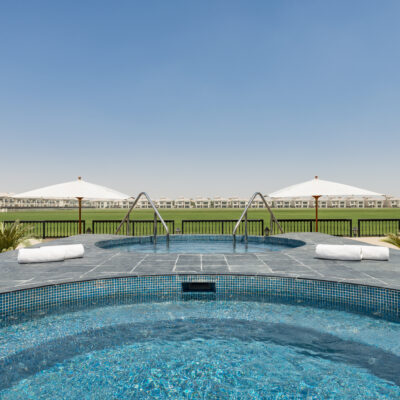 St Regis Polo Jacuzi view onto Polo fields.